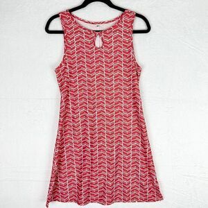 Nuu Muu Ruu Muu Keyhole Pocket Dress Size Medium Red White Athletic Travel